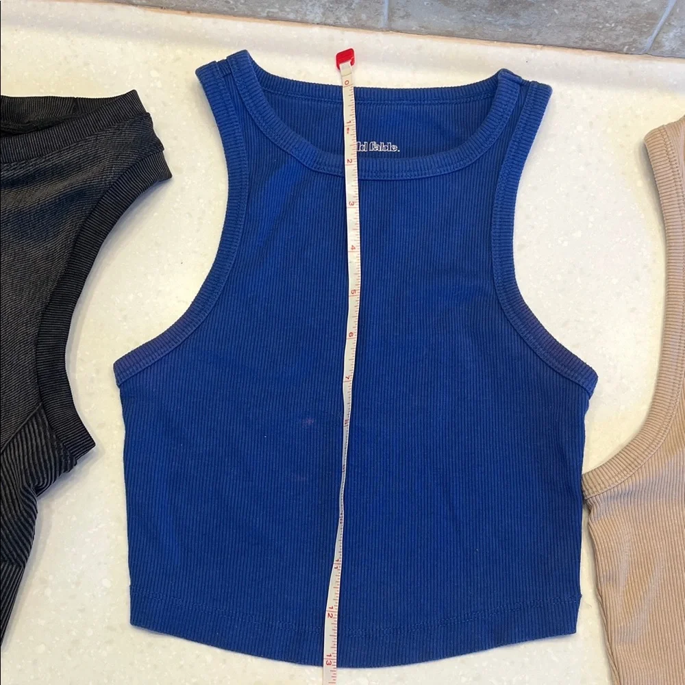aerie Ribbed Tank Top Set - Black, Blue, Beige, Lime - Picture 5 of 13